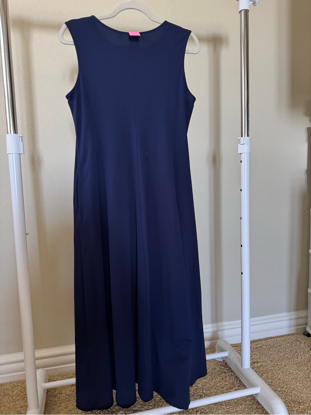 Uniqlo AIRism Navy Sleeveless Maxi Dress M GUC (160) - Picture 3 of 8